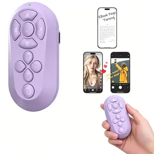 Bluetooth Remote for TikTok Scrolling, Page Turning, Volume Control and Camera Shutter, Hands-Free Phone Controller for iPhone and Android Smartphones, 2026 Upgraded, Purple