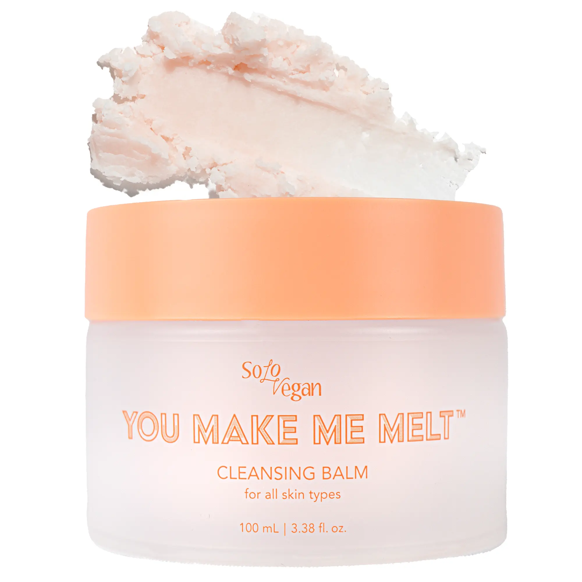 SoloVegan You Make Me Melt Facial Cleansing Balm, Soothing & Hydrating Makeup Remover with Sunflower Oil & Squalane for All Skin Types, 100mL, Scented