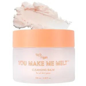 SoloVegan You Make Me Melt Facial Cleansing Balm Vegan Nourishing & Soothing Cleanser with Squalane & Evening Primrose Oil for All Skin Types 100 mL