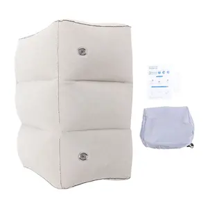 Inflatable Foot Rest Pillow Toddler Airplane Bed Adjustable 3 Layers Height Leg Rest Pillow Airplane Travel Essentials for Office Home Trains Cars