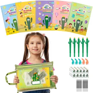 Complete Handwriting Practice for , Grooved Writing Book Magic Copybook,  Writing Practice Calligraphy Workbook,   Learning Activities(Set of 5 books)