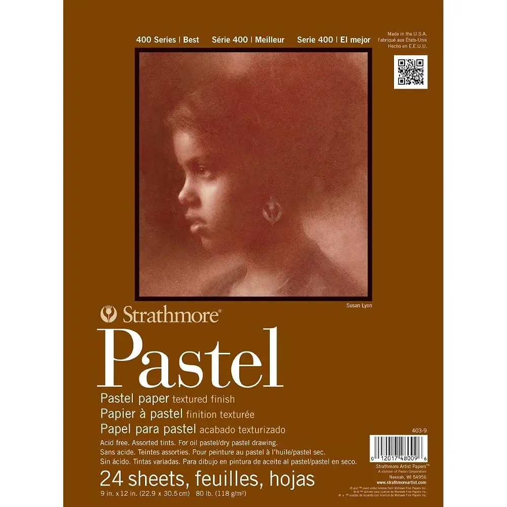 Strathmore 400 Series Pastel Paper Pad - Tape Bound, Textured Surface, Assorted Colors, 24 Sheets