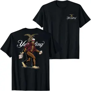 Yuengling Bigfoot Beer Can Graphic T-Shirt Vintage Brewery Logo Tee, Retro Sasquatch Drinking Back Print Shirt for Men Women, Unisex Streetwear Summer Casual Beer Lover Top