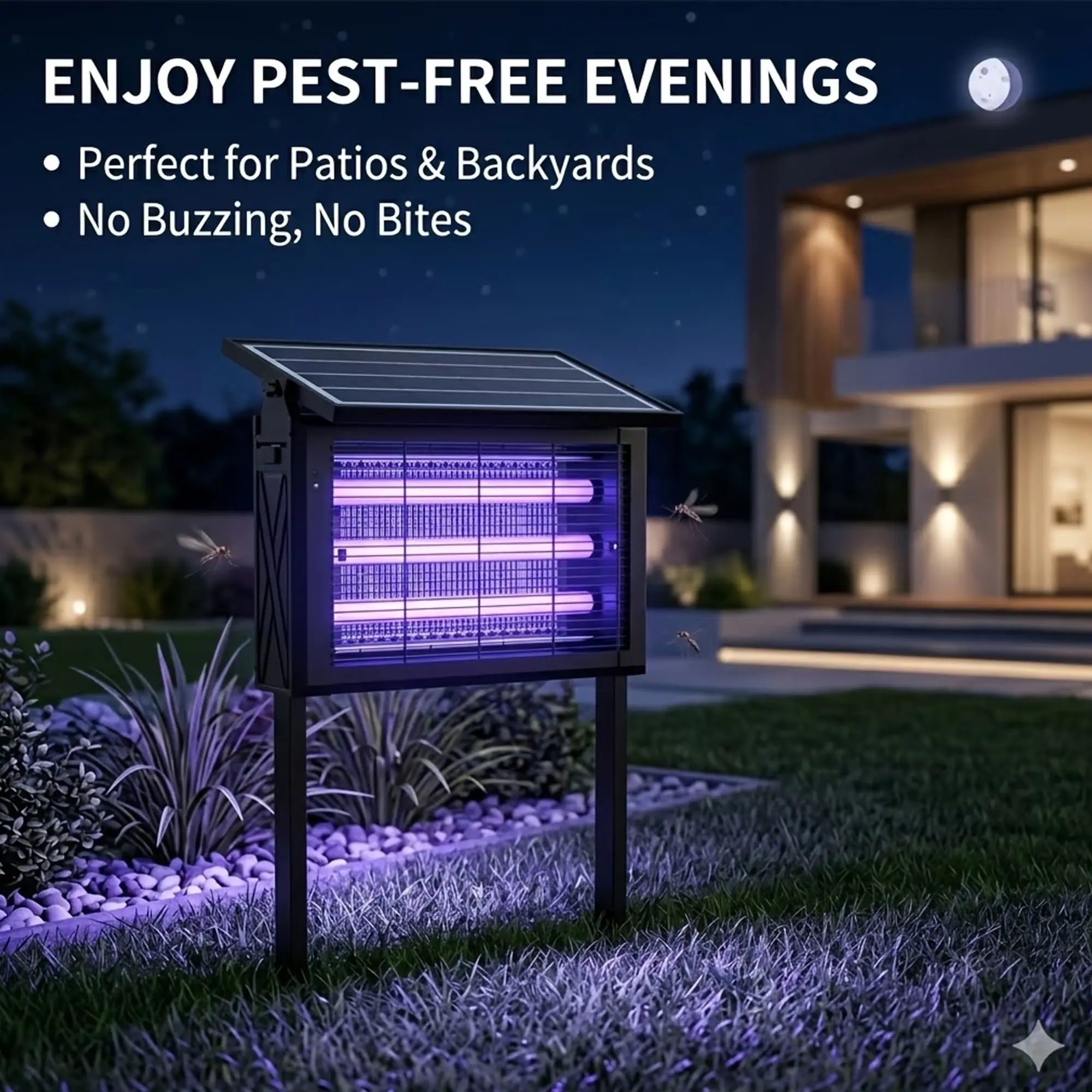 High Effective 3 LED Mosquito Killer Lamp, Solar & USB Dual Powered Bug Zapper, Eco-Friendly Insect Catcher, Hanging or Standing Use for Outdoor Camping, Backyard, Patio