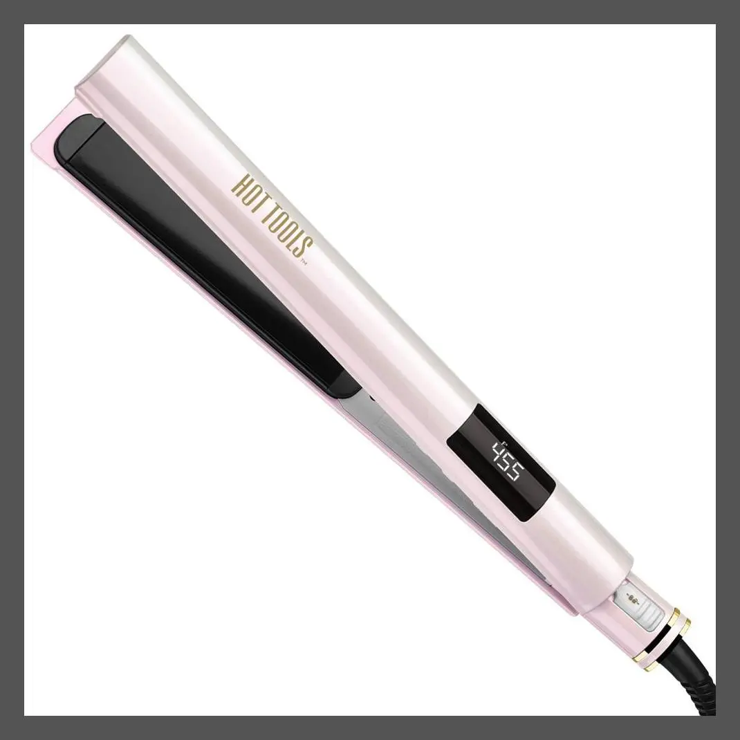 Hot Tools Pro Signature Flat Hair Iron Straightener Straightening Lavender, Ceramic Flat Iron, Hair Styler, Smooth Styling Tool