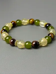 Menopause Balancing Beaded Bracelet With 8mm Natural Tiger Eye & Handcrafted Crystal Beads Crystal Bracelets Healing Crystal Bracelet Stone Bead Bracelet