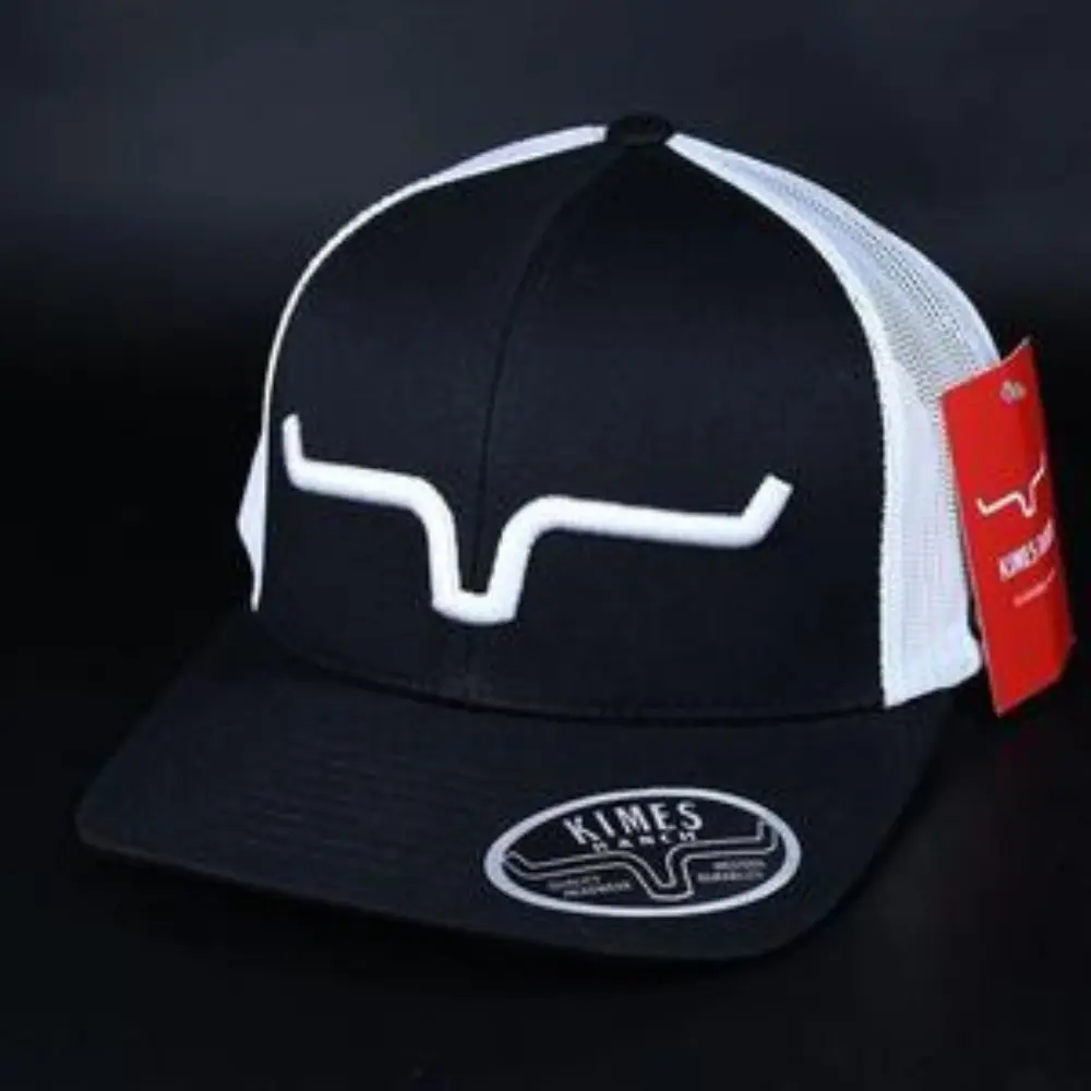 Kimes Ranch Unisex Adjustable Snapback Hat - 110 3-D Embroidered Horns, White Embroidery, 1-Size Weekly Upgrade