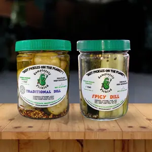Completely Pickled Dill Pickles Bundle – Traditional Dill + Spicy Dill (2 Jars)