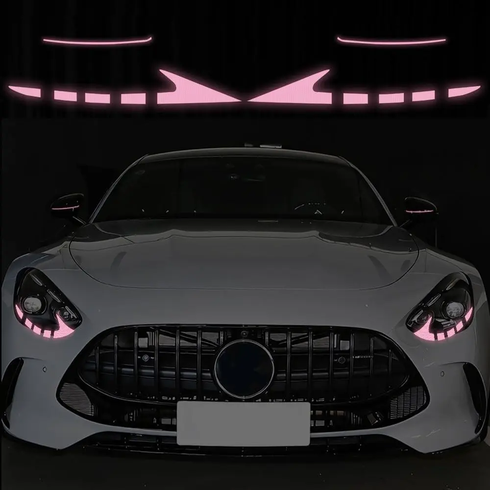 4pcs Set Reflective Vinyl Decal for Car Headlight & Rearview Mirror, Self Adhesive Night Visibility Safety Stickers for Bumper & Vehicle, Headlamp Decals, Car Headlamps, Car Accessories, Automotive Accessories