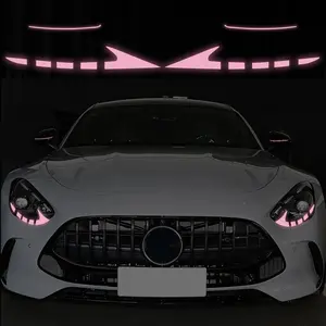 4pcs Set Reflective Vinyl Decal for Car Headlight & Rearview Mirror, Self Adhesive Night Visibility Safety Stickers for Bumper & Vehicle, Headlamp Decals, Car Headlamps