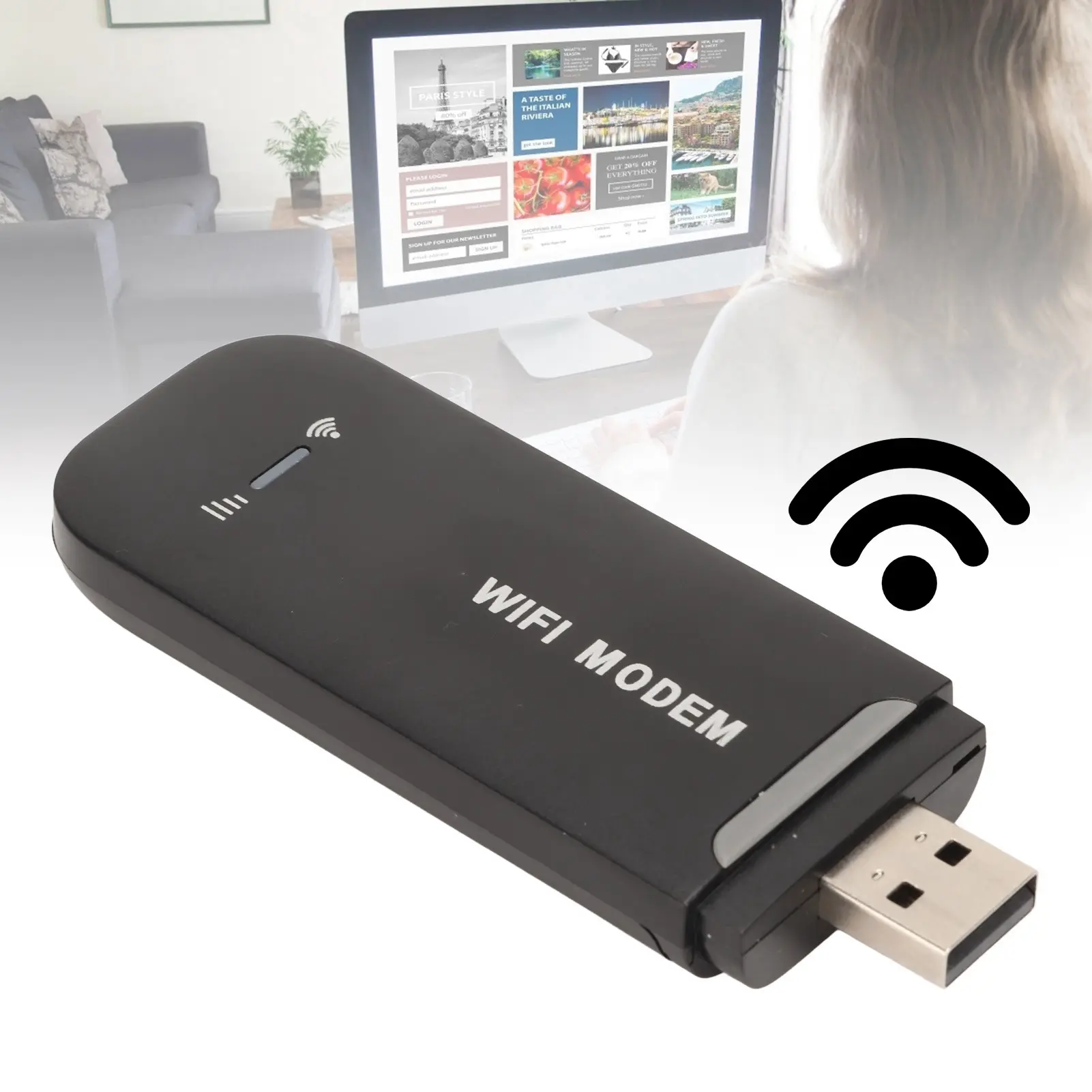 4G WiFi Router Black Up to 10 Users Stable Easy Connection USB Plug and Play 4G LTE Router for Hotspot Micro SIM Card Phone PC, 802.11 B/G/N, Abs Material