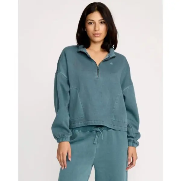 Volcom Women's Stone Soft Quarter-Zip Hoodie - Basic Casual Pullover Sweatshirt with Elastic Cuffs, Functional Pockets, Zip Front Detail, Zip Front Detail Women's Pullover Sweatshirts