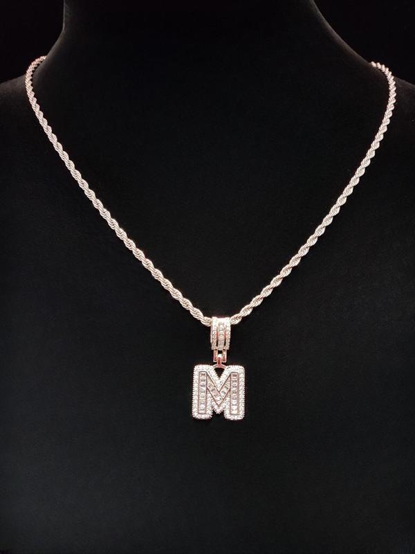 Artificial Zircon Letter Pendant Necklace, Trendy Fashion Initials Jewelry for Parties and Daily Wear, Versatile & Exquisite Jewelry for Birthday Gift