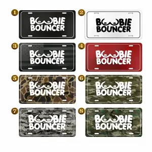 Boobie Bouncer Funny License Plate, 12x6 Aluminum Car Tag, Novelty Vanity Plate, Camo Black White Red Designs, Humor Gift for Him Car Decor