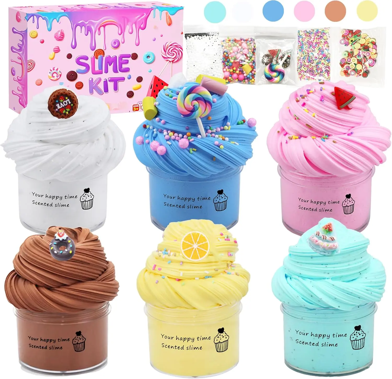 Halloween fall Gifts 6 Pack Butter Slime Kit ,Super Soft Stretchy Non-Sticky, Birthday Gifts for Girls and Boys, Stress Relief Toy
