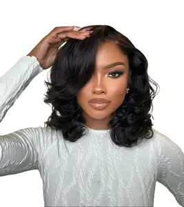 12 Inch Body Wave Bob Wig Human Hair Wig HD Lace Front Glueless Bob Wig Soft Short Wig for Women