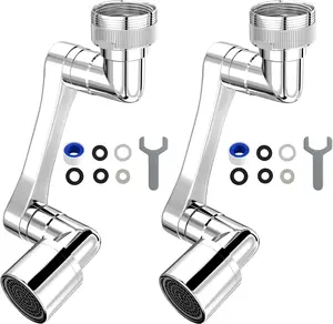 Rotatable Faucet Aerator Extension - for Effortless, All-Angle Control, Rotating Swivel Faucet Aerator Extender, Kitchen Bathroom Sink Faucets Sprayer Attachment with 2 Mode Splash(1/2PC)