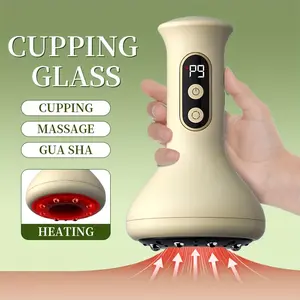 USB Rechargeable - Smart 9-Level Adjustable Cupping Massage Device, Full Body Vacuum Cupping Tool with Heat Compress, Electric Dust Removal Cupping Scraping Massager for Home Use