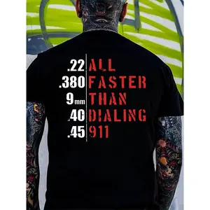 Faster Than Dialing 911 Hoodie & T Shirt – Tactical Gun Humor Hoodie for Men –  Streetwear