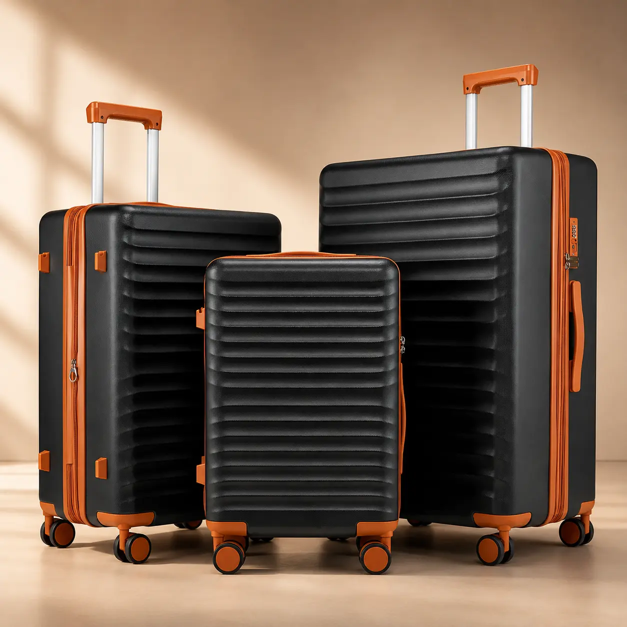 3PCS Expandable Polycarbonate Luggage Set - Durable ABS+PC Hard-Shell Suitcases with TSA Lock, 360° Silent Spinner Wheels, Lightweight 20/24/28in for International Travel, Business Trips,back to school shopping