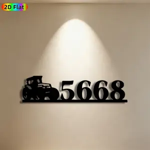 1pc Tractor & Number 5668 Metal Wall Art,Tractor Statue Mural with Number 5668, Ideal Gift for New Year, Fathers Day, Farmhouse Decor Enthusiasts,  Metal Wall Decor Wall Sculptures, Perfect for Garage Wall & Garden Fence, Charming Farm-Themed Wall Decor
