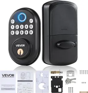 TIKTOK's #1 SHOP, presents the - VEVOR Fingerprint Door Lock, with Fingerprint/Keypad Code/Key, One-Time and Anti-Peeking Password, Silent Mode, Constant Unlock Mode, Aluminum Alloy Panel, Electronic Keypad Deadbolt for Entry Doors