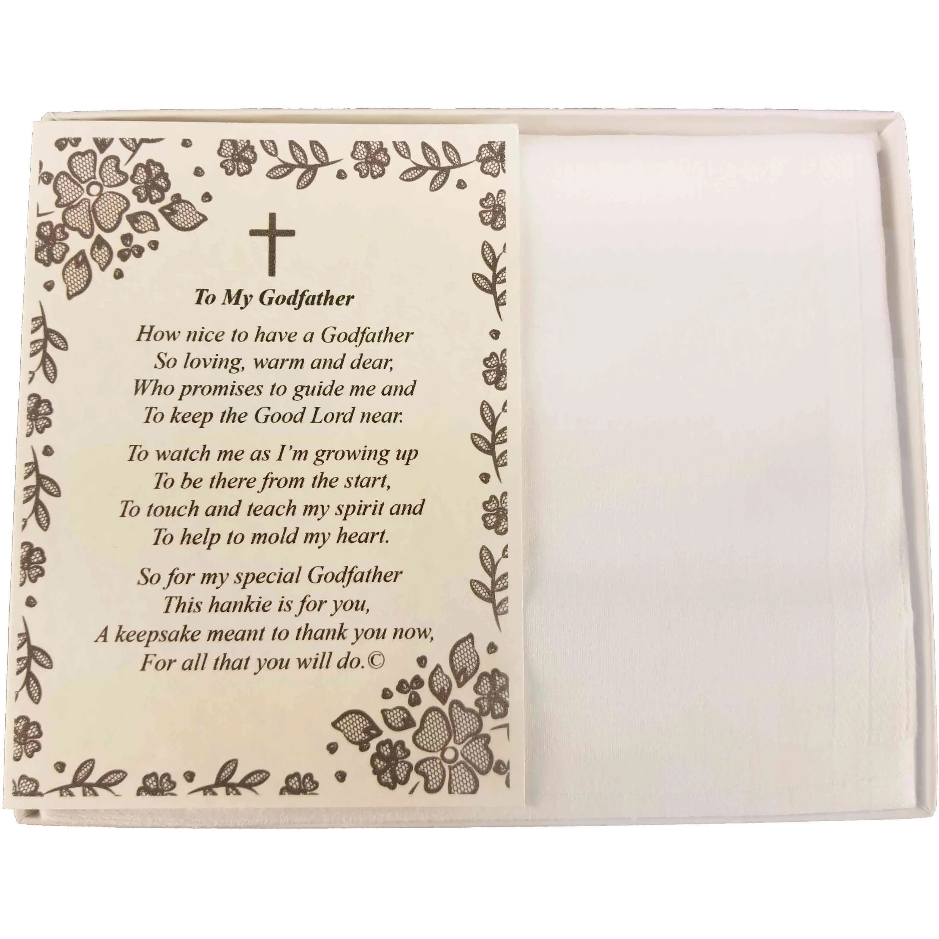 Personalized Baptism Christening Dedication To My Godfather Poetry Handkerchief - Hankies Gift Keepsake