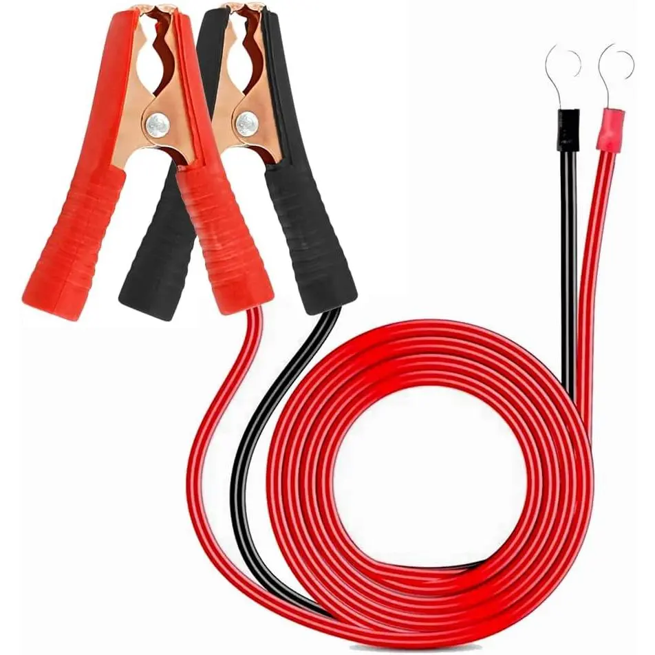 2-Pcs High Current Copper Wire Jumper Cables Charger Tool for Cars - 13 AWG, 50A Capacity, 3.3 ft 50A Alligator Clips for 12V/24V Vehicle Battery Boosting, 50A 3.3Ft Alligator Clips