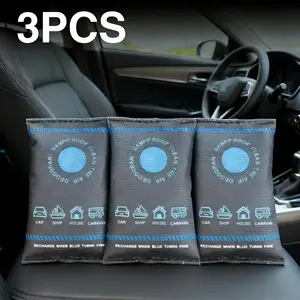 Visual Color Changing Absorbent Bags 3pcs, High Absorption Fashion Design, Reusable Moisture Absorber for Home Car Closet RV Boat