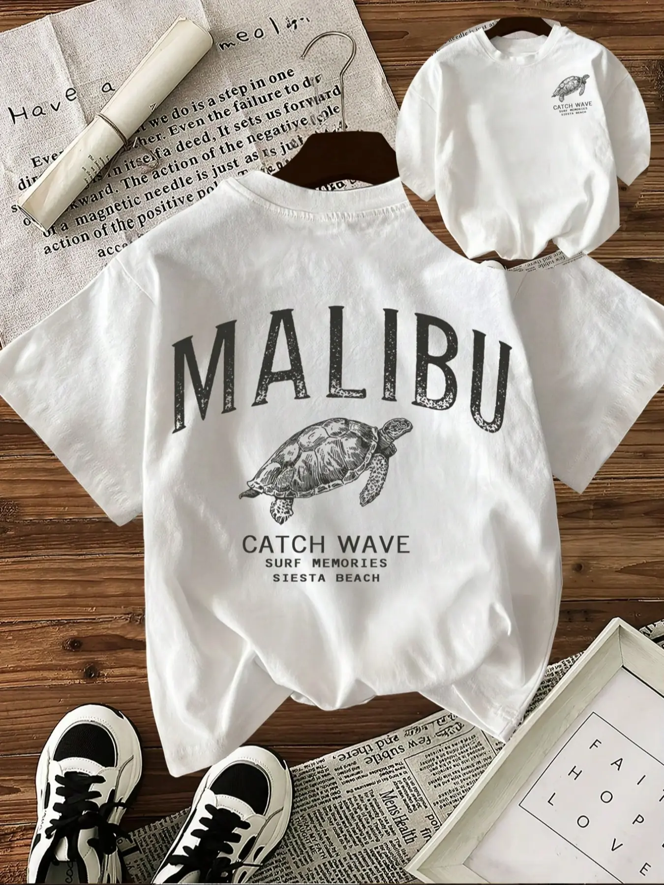 Women's Casual Loose-Fit Round Neck T-Shirt Top, Sea Turtle Letter Print Tshirt, Thin Fabric, Summer, Perfect for Daily Wear & Outdoor Activities