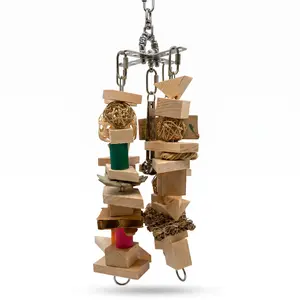 XCalibird Small Toy - Stainless Steel Base with Swivel Mount & Four Reloadable Cables for Parakeets Cockatiels Parrotlets Lovebirds