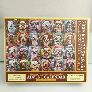 Christmas Countdown Calendar Jigsaw Puzzle, 1008 Pieces Advent Calendar, Perfect Thanksgiving Gift Idea, Family Fun Holiday Activity