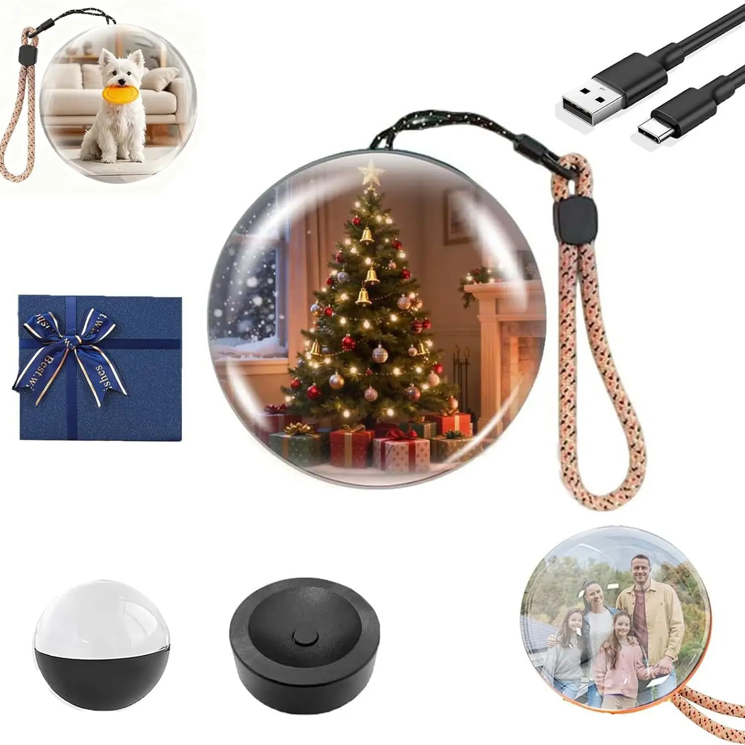 2026 New Ball Shape 2.7" Memory Orb Crystal Sphere Lamp, WiFi-Uploadable MP4 Player with Photo and Video Support, Dynamic Images Feature, Christmas Gift for Her