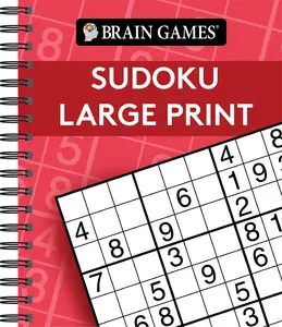 Brain Games - Sudoku Large Print (Red) -- Publications International Ltd - Spiral