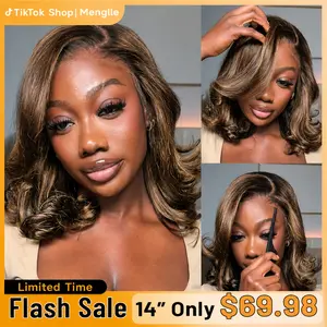 [Upgraded 7x6 Lace] Menglle Hair Side Part Glueless Layered Cut Loose Wave 7×6 Pre Cut Lace Human Hair Wigs Pre Plucked Wig Lace Closure WigShoulder Length Short Bob Wig Pre Hair styled#Summervibes#TikTokShopStockUp