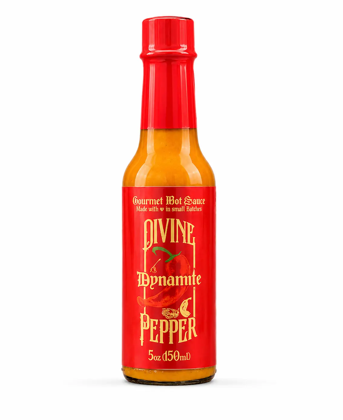 Divine Pepper Dynamite Gourmet Hot Sauce | Very Hot | Trinidad Scorpion | 5 oz (148 mL)