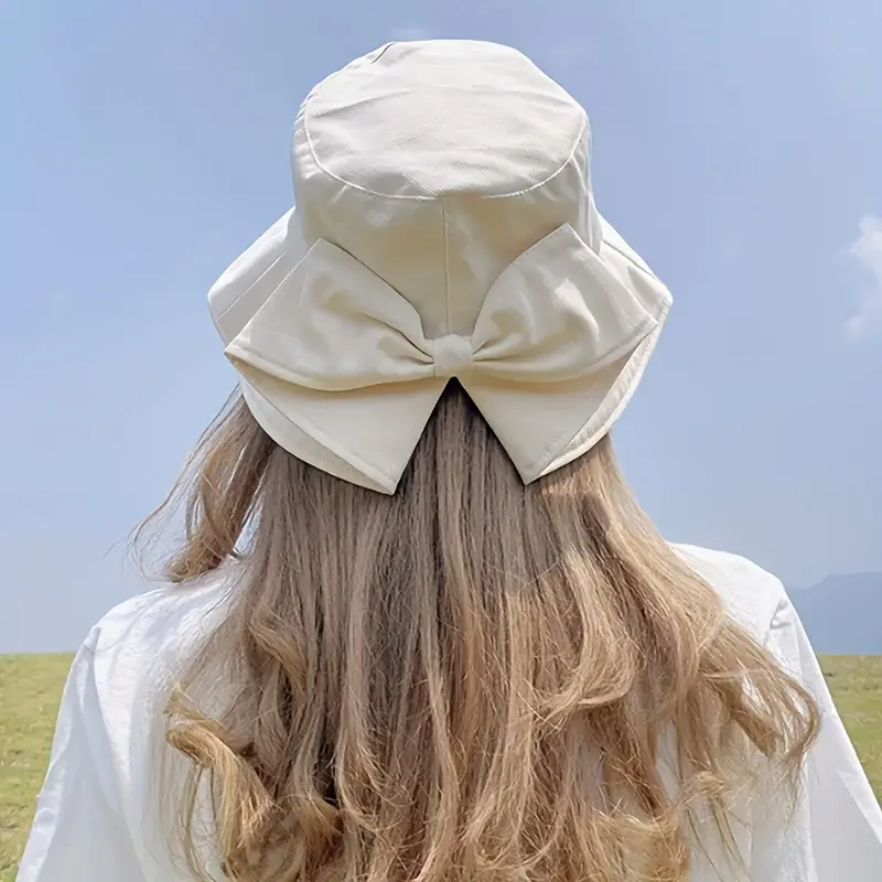 Women's Wide Brim Bucket Hat with Bow Knot, Floppy Summer Sun Hat for Outdoor Beach Travel and Sun Protection, Hats For Women