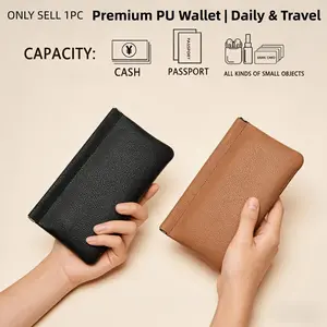 Automatic Closure PU Leather Vintage Long Wallet for Women, Large Capacity Organizer Holds Cash, Passport & Coins, Stylish Snap Button Clutch Purse
