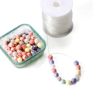 0.7mm Stretchy Elastic String, Clear Fishing Wire for Hanging, 80m Crystal Elastic Cord for Bracelet Beading Jewellery DIY Making Crafts Bracelets Necklaces