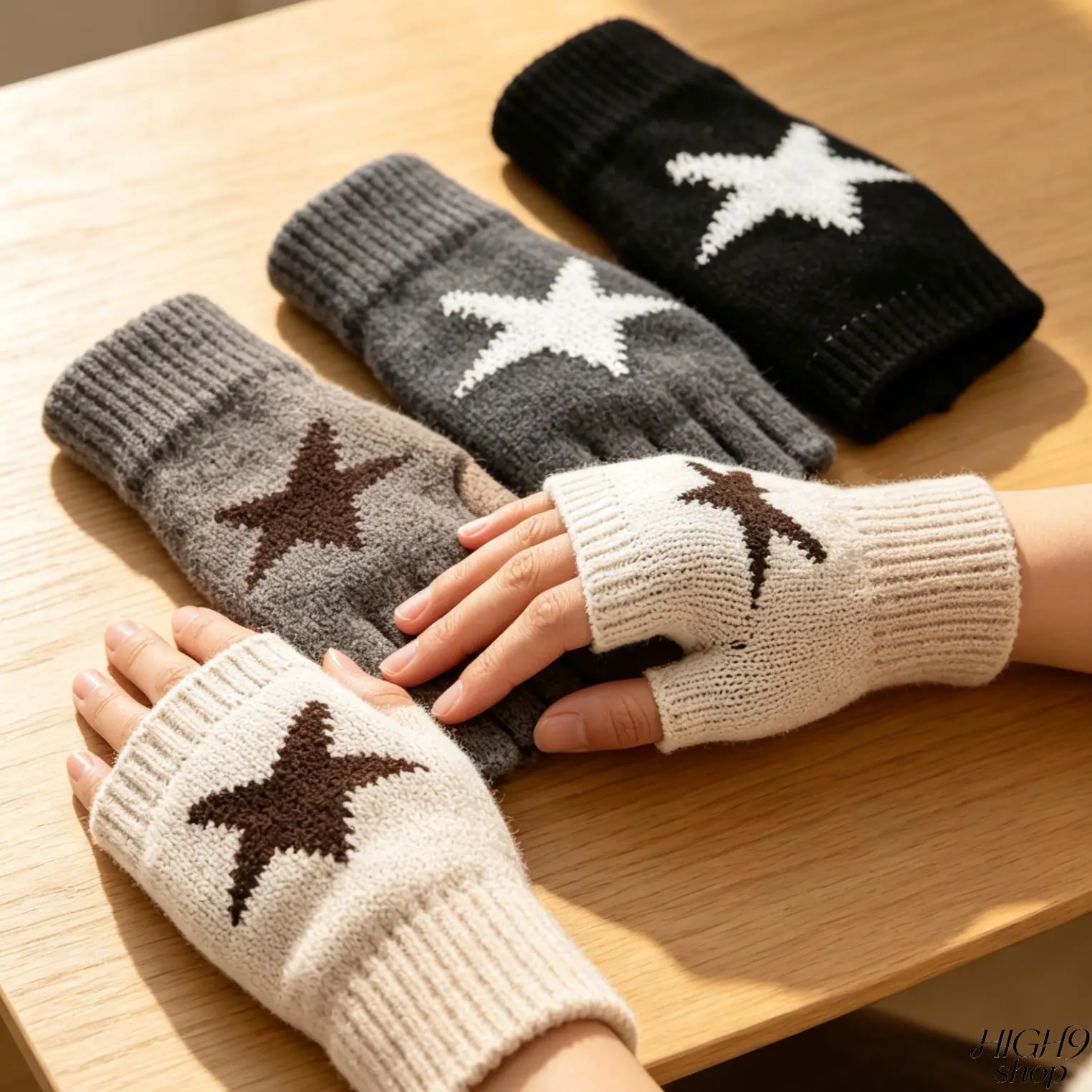 Unisex 3-Pairs Geometric Fingerless Knit Gloves, Half-Finger Cut, Soft Keep-Warm Casual Fashion Mitts, Elegant Pattern Autumn-Winter Outdoor Accessory Gift for Men & Women, Fingerless Gloves