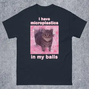 I Have Microplastics in my Balls Funny Cat Meme T-shirt, Gift for Woman, Ironic Cats Shirt, Stupid Silly Gifts, Goofy Ahh Cat Tee Shirt Gift