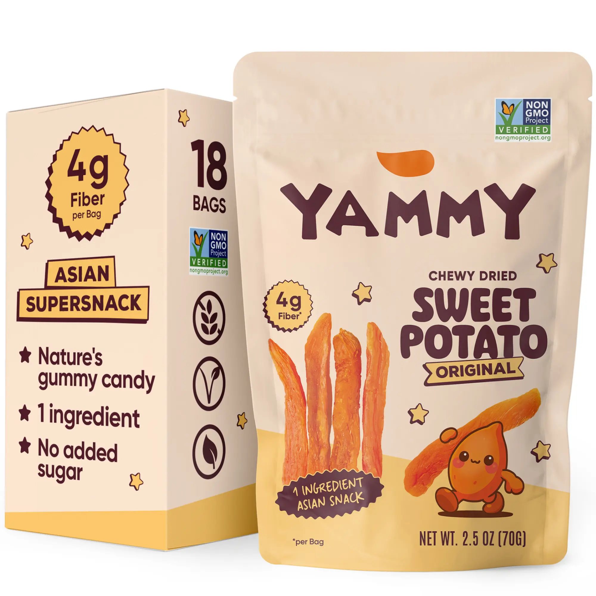 Dried Sweet Potato Sticks – Soft & Chewy Asian Snack (Pack of 18)