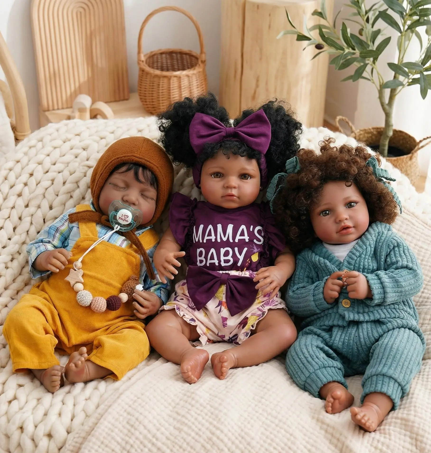 BABESIDE Lifelike Soft Dolls - Realistic Black Girl/Boy Reborn Newborn Dolls with Soft Body, Poseable Limbs, Clothes & Toy, Gift for Kids Age 3+ #summerwins, Realistic Soft Dolls