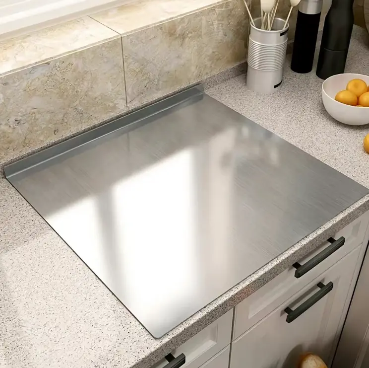 Stainless Steel Food Cutting Board Durable Large Kitchen Chopping Block for Meat Fruit Vegetables and Baking Easy to Clean Safe for Food Daily Use Knives