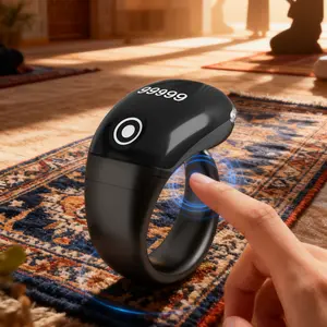 Smart Prayer Bead Count Ring, Adjustable Size (18,20,22mm), APP Control, Silent Counting, Vibration Reminder, Long Lasting, Multilingual Support