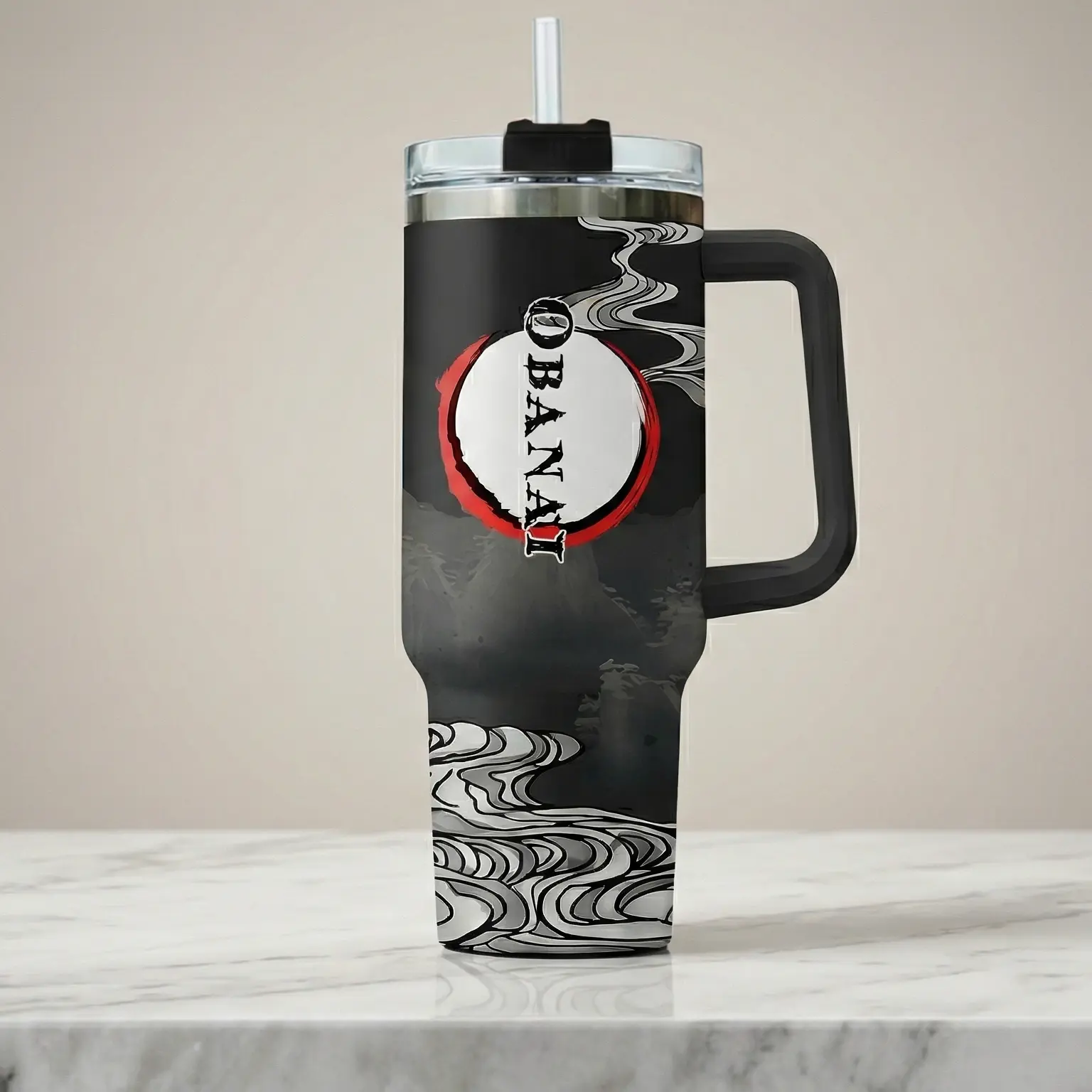 Obanai Iguro Kimestu no Yaiba Demon Slayer Anime 40oz Stainless Steel Tumbler With Handle