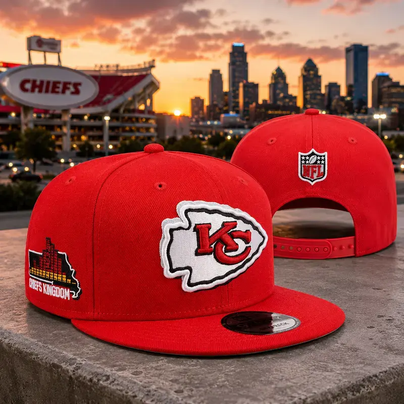 Kansas City Chiefs New Era Red 59FIFTY Fitted Hat - Flat Brim, Unisex Premium Streetwear Hip Hop Collectible Sports Headwear