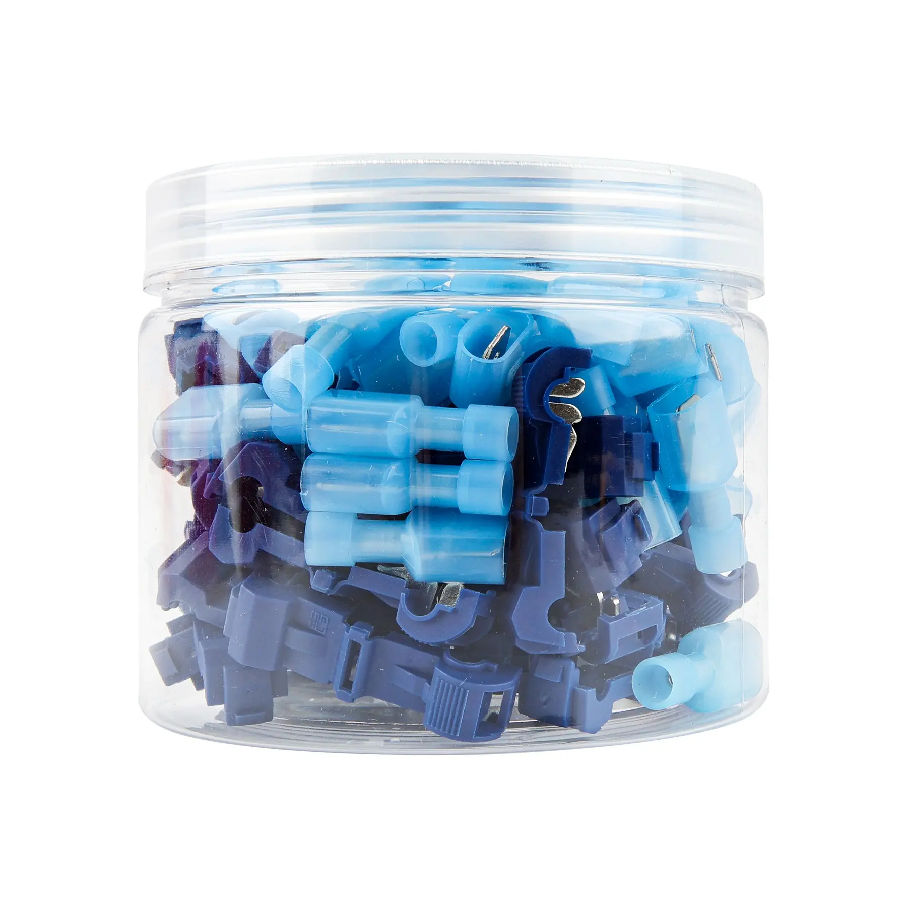 120PCS/60 Pairs Quick Splice Disconnect Wire Terminals T-Tap Spade Connectors Blue 16-14 AWG Male Female Fully Insulated Crimp Self-Stripping Kit Quick Snap Connector