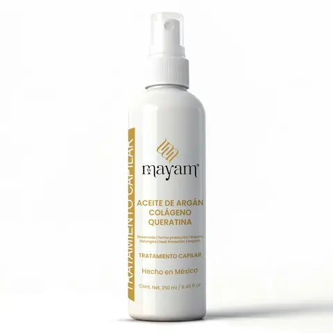 Mayam Beauty Leave-in Conditioner Hair Treatment 250ml Argan Oil Collagen Keratin Detangles Heat Protectant Repairs Hair Natural Haircare Smoothing UV Protection