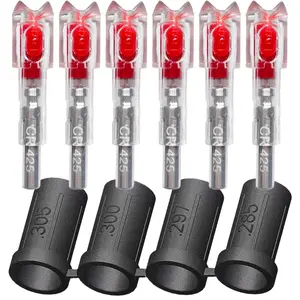 《FathersDayGift》 Universal Fit Lighted Nocks for Bolts - External ON/OFF, 48-Hour Battery Life, Day & Night Visibility, 6-Pack for Hunting & 3D Archery, Compound Bow Arrow Flight Compatible fathersdaygift